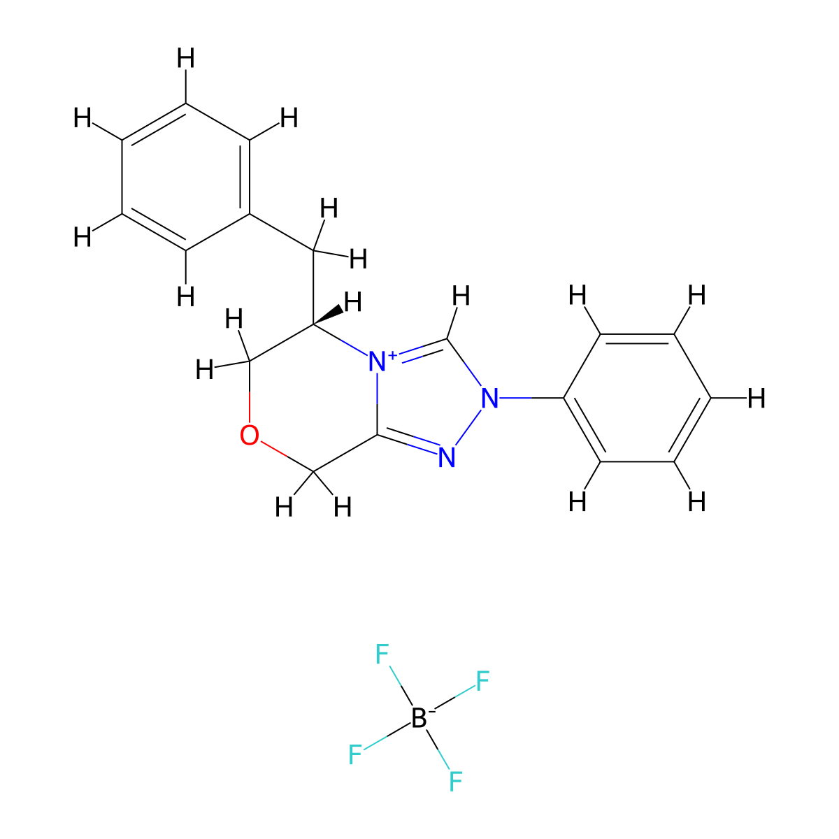 (S)-5-benzyl-2-phenyl-2,5,6,8-tetrahydro-[1,2,4]triazolo[3,4-c][1,4]oxazin-4-ium tetrafluoroborate molecular structure, CAS 464174-87-6