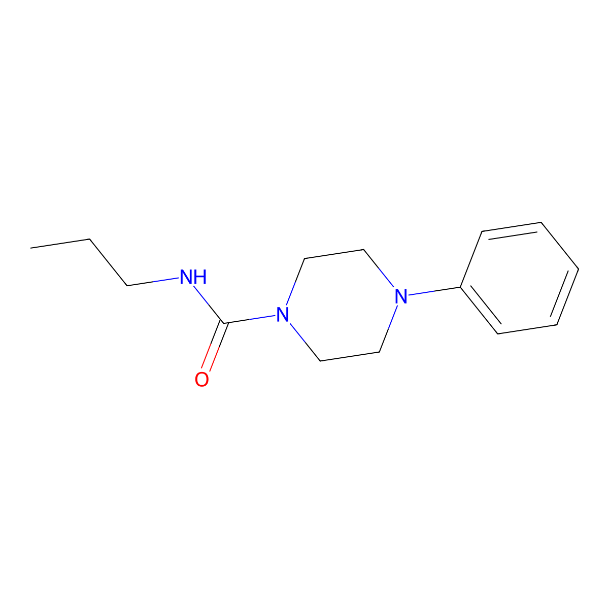 4-phenyl-N-propylpiperazine-1-carboxamide molecular structure, CAS 464178-61-8