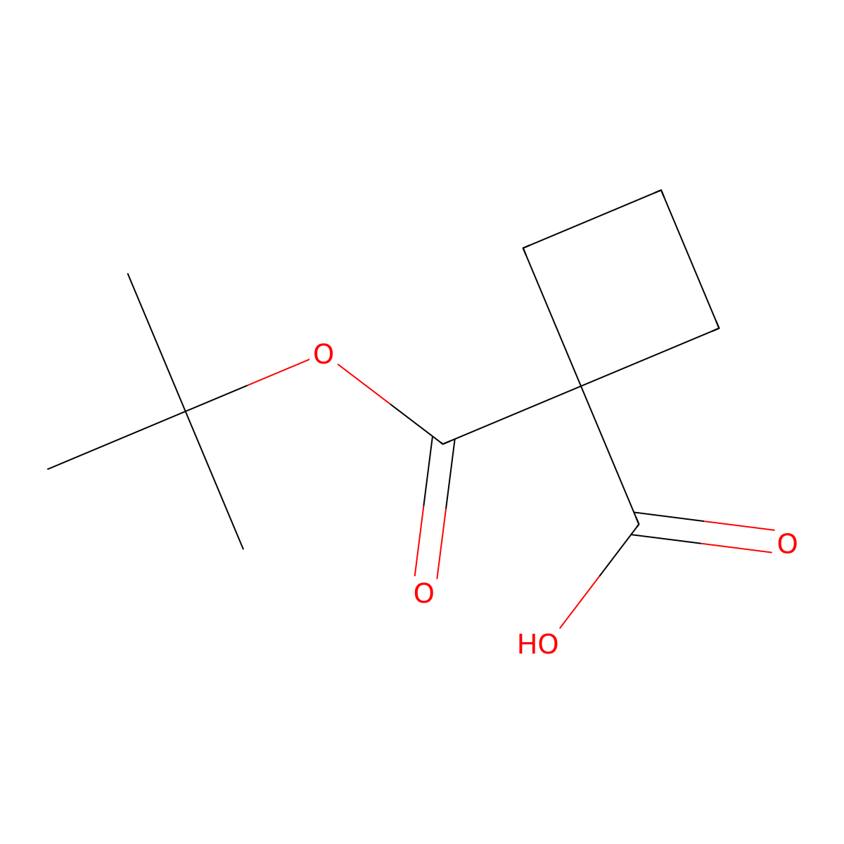 1-[(Tert-butoxy)carbonyl]cyclobutane-1-carboxylic acid molecular structure, CAS 464183-34-4