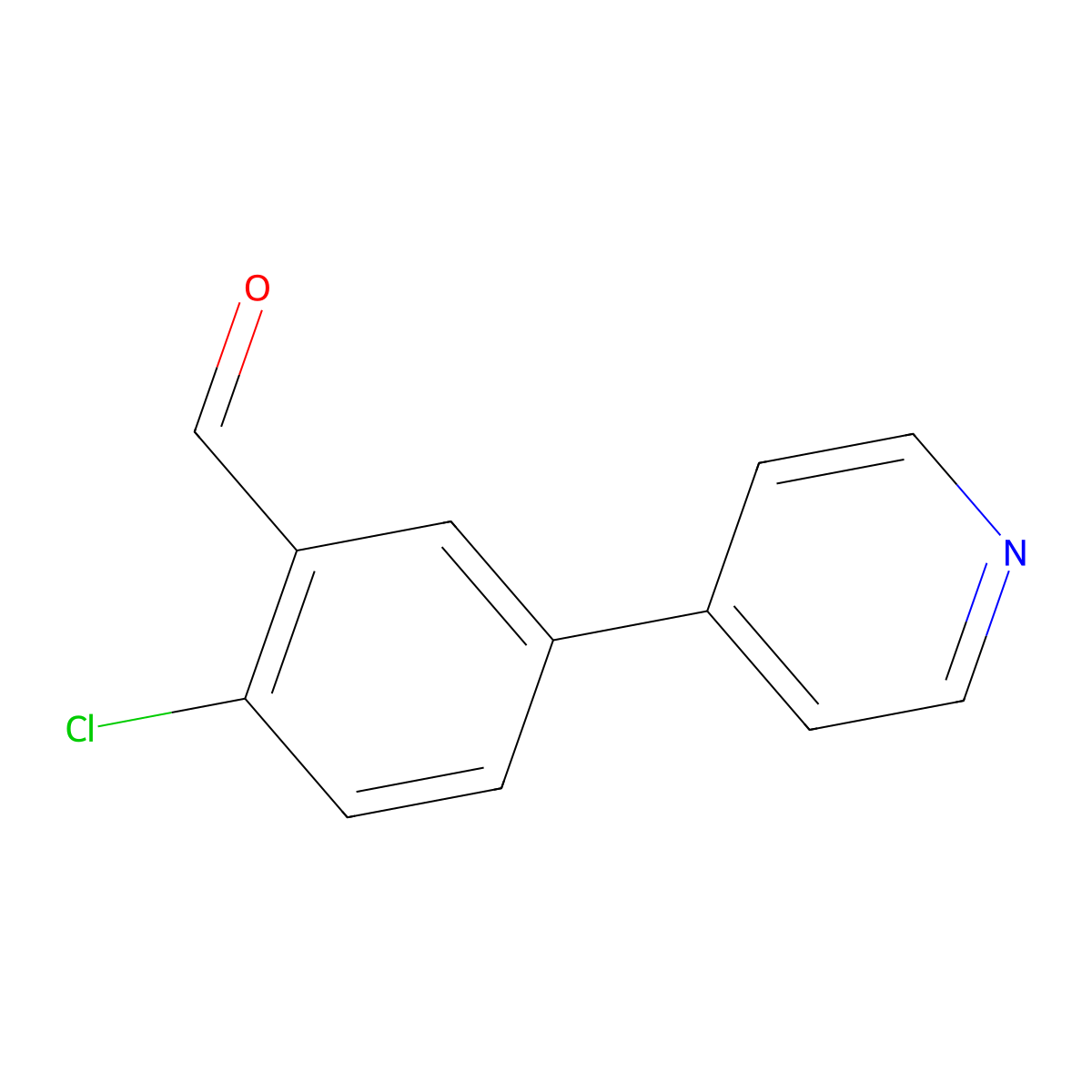 2-Chloro-5-(pyridin-4-yl)benzaldehyde molecular structure, CAS 464190-34-9