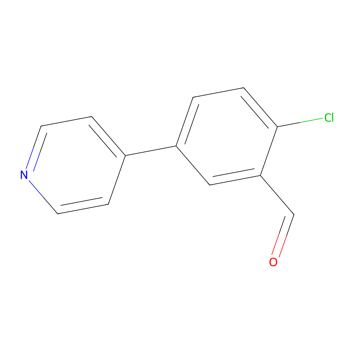 2-Chloro-5-(pyridin-4-yl)benzaldehyde molecular structure, CAS 464190-34-9