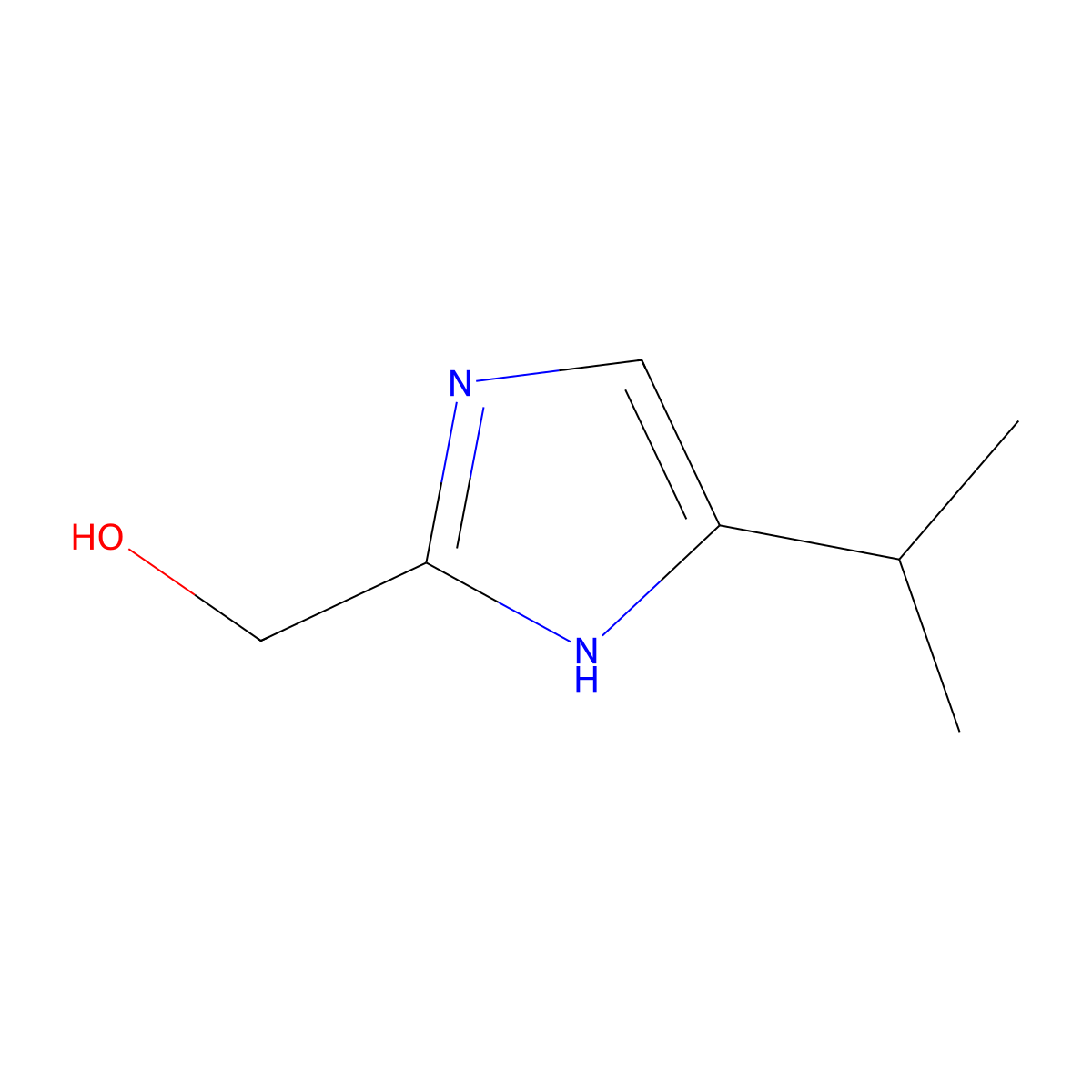 [4-(propan-2-yl)-1H-imidazol-2-yl]methanol molecular structure, CAS 464207-58-7