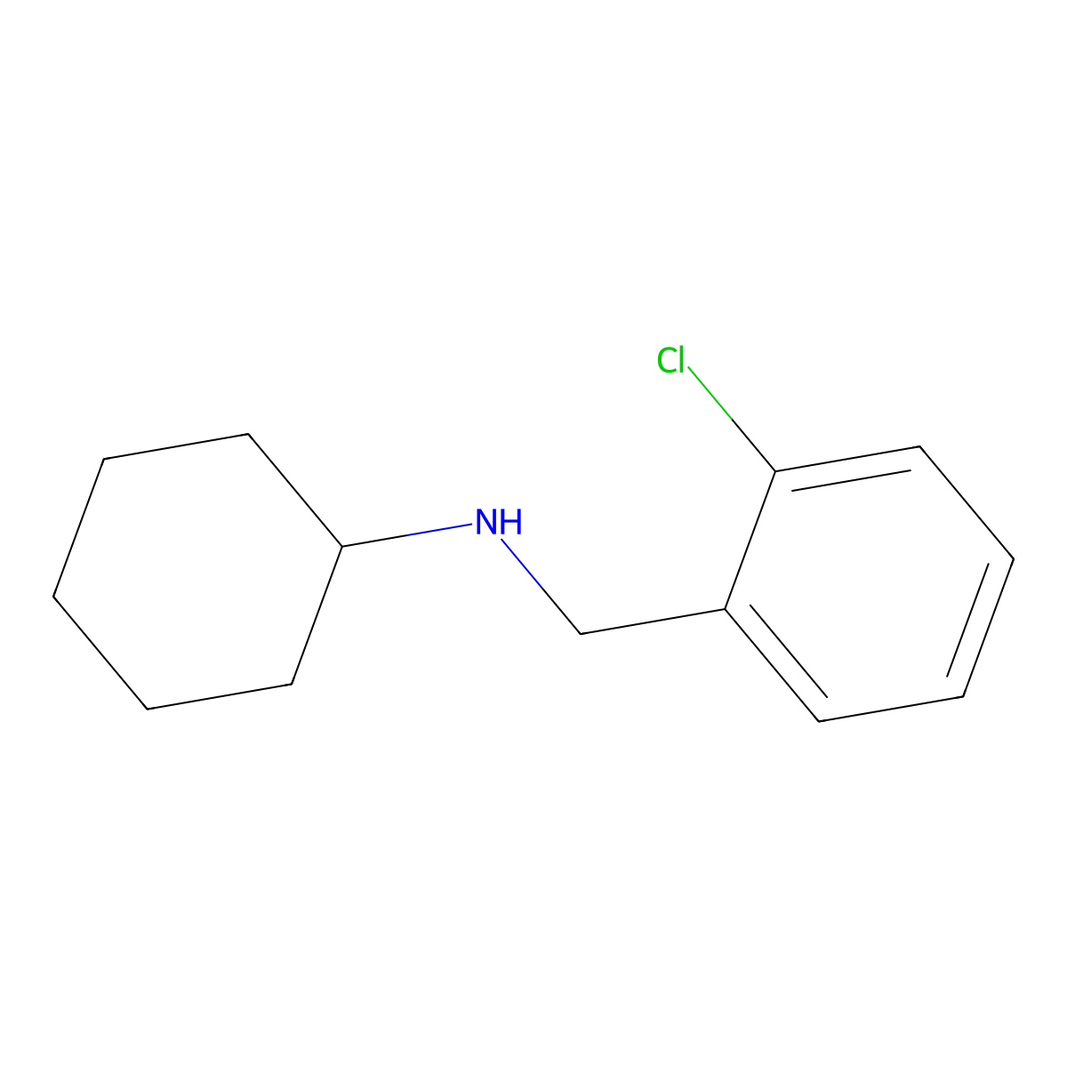 N-[(2-chlorophenyl)methyl]cyclohexanamine molecular structure, CAS 46425-73-4