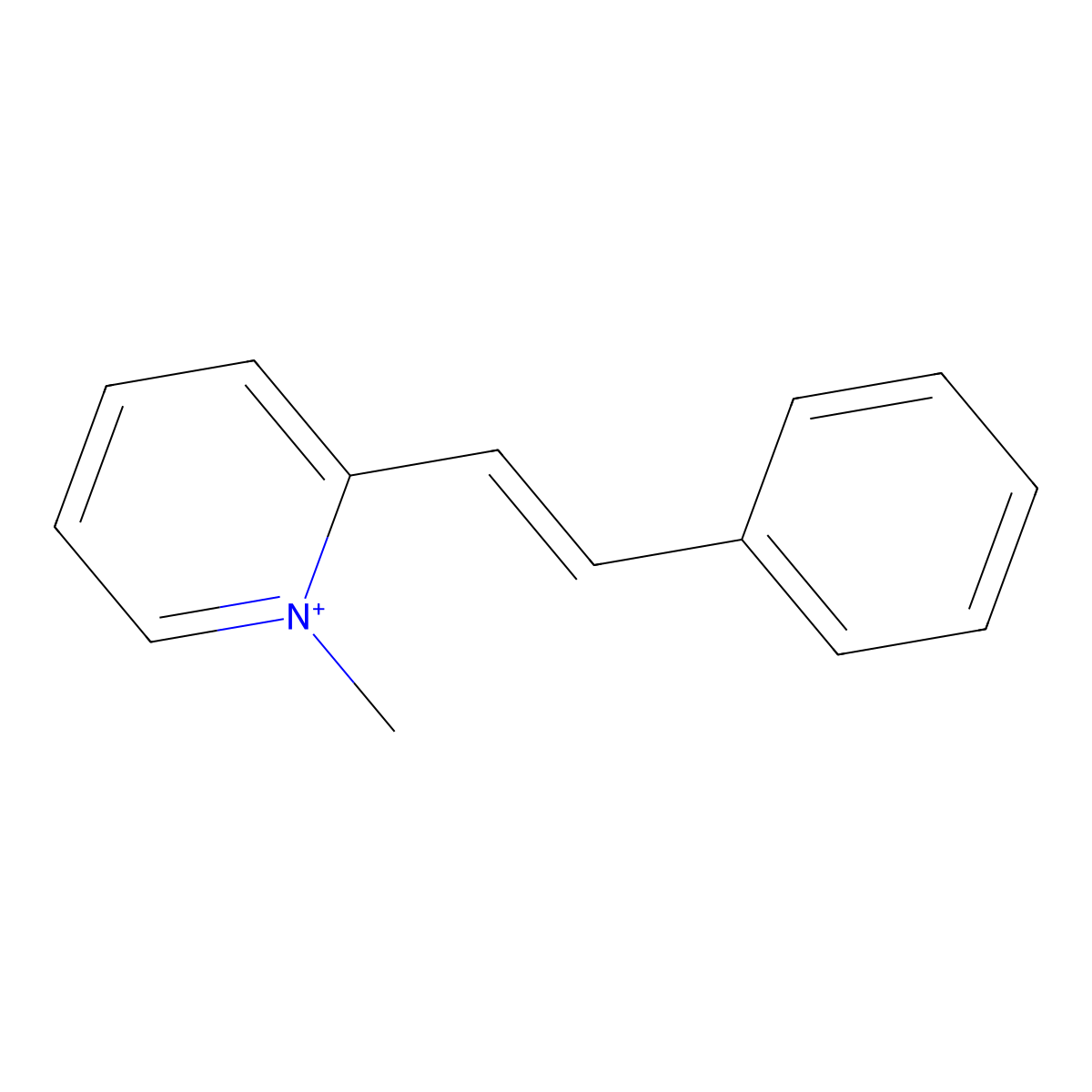 1-Methyl-2-(2-phenylethenyl)pyridin-1-ium molecular structure, CAS 46425-83-6