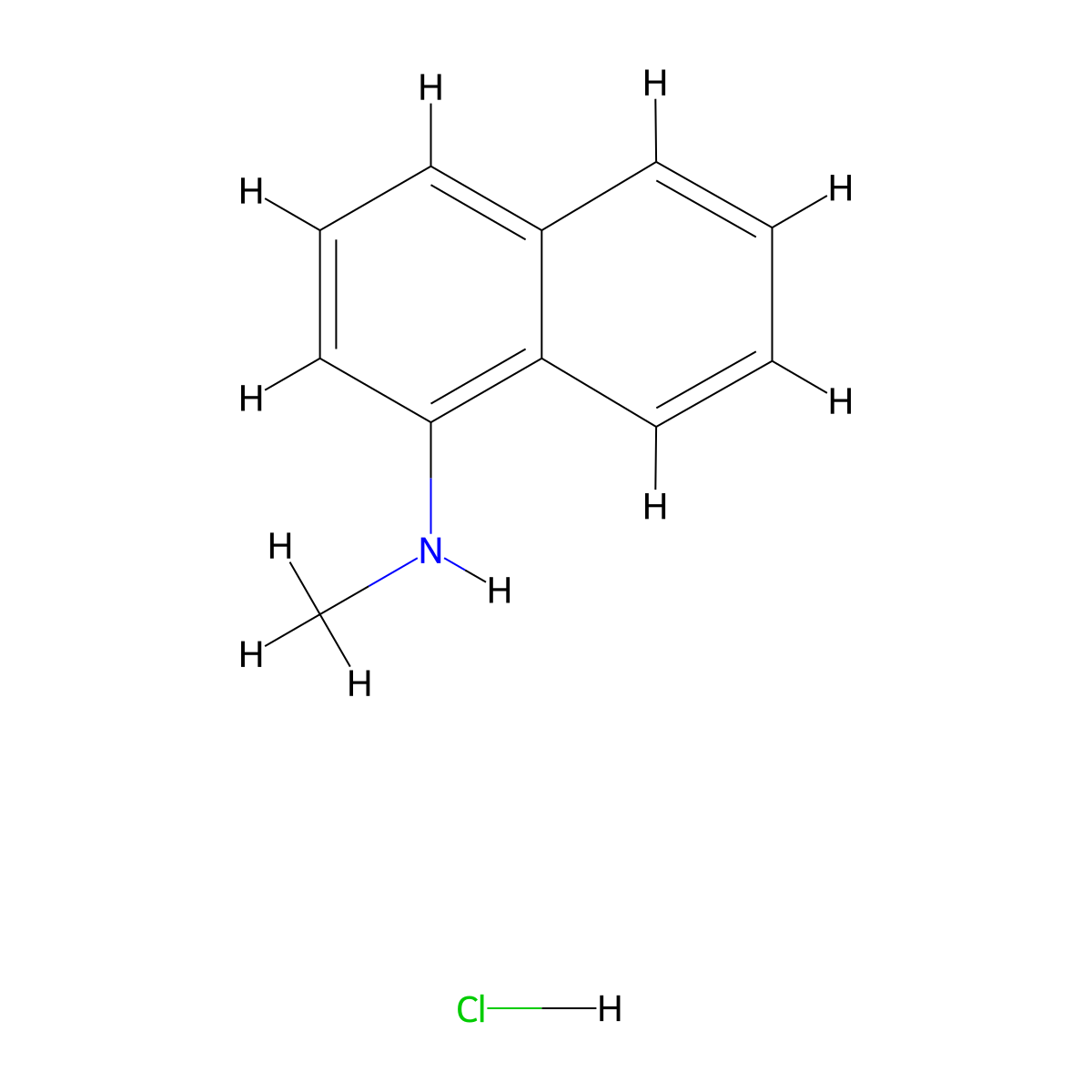 N-Methylnaphthalen-1-amine--hydrogen chloride (1/1) molecular structure, CAS 4643-36-1