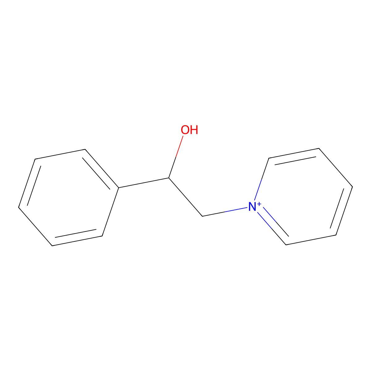 1-(2-Hydroxy-2-phenylethyl)pyridinium molecular structure, CAS 46440-82-8