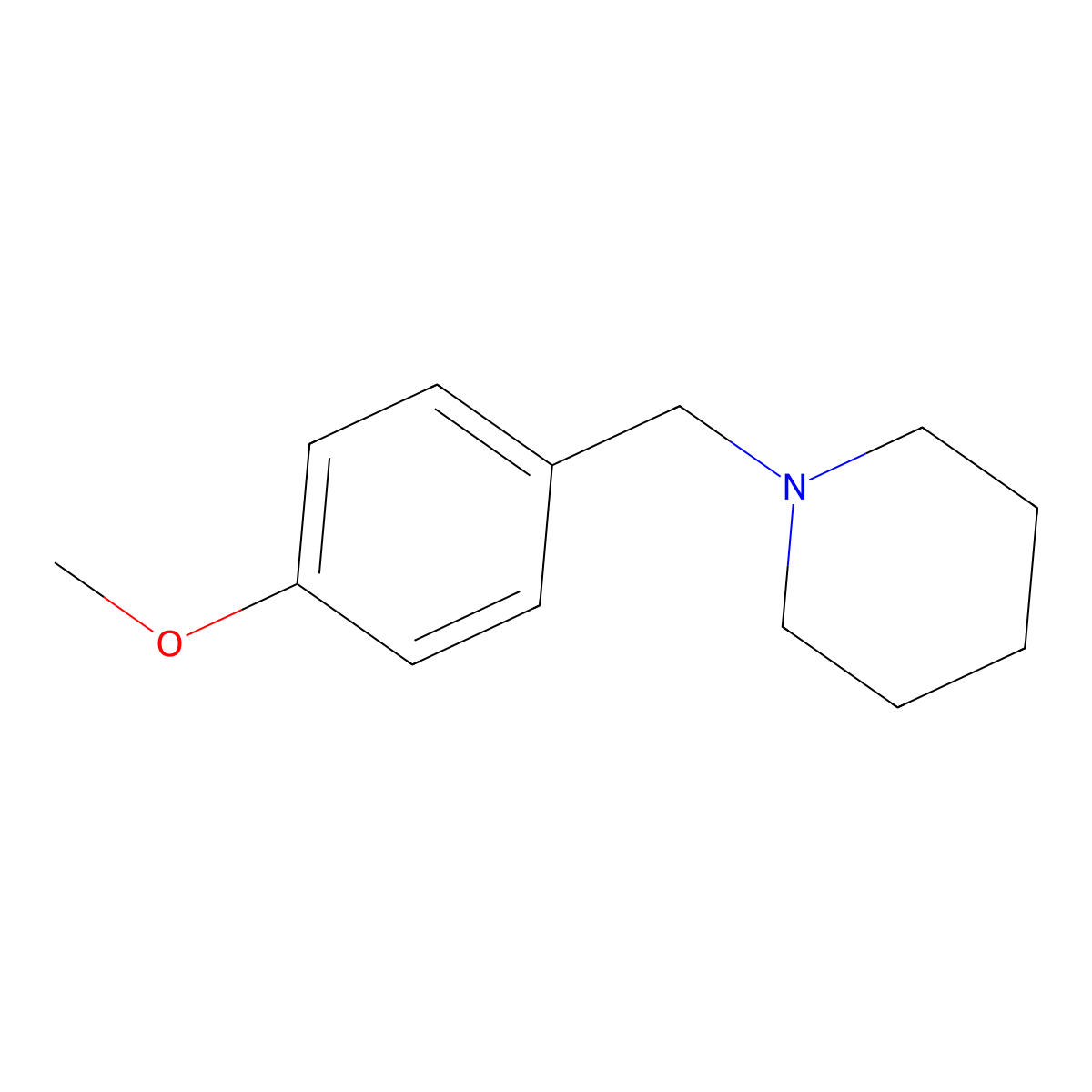 1-[(4-Methoxyphenyl)methyl]piperidine molecular structure, CAS 46441-11-6
