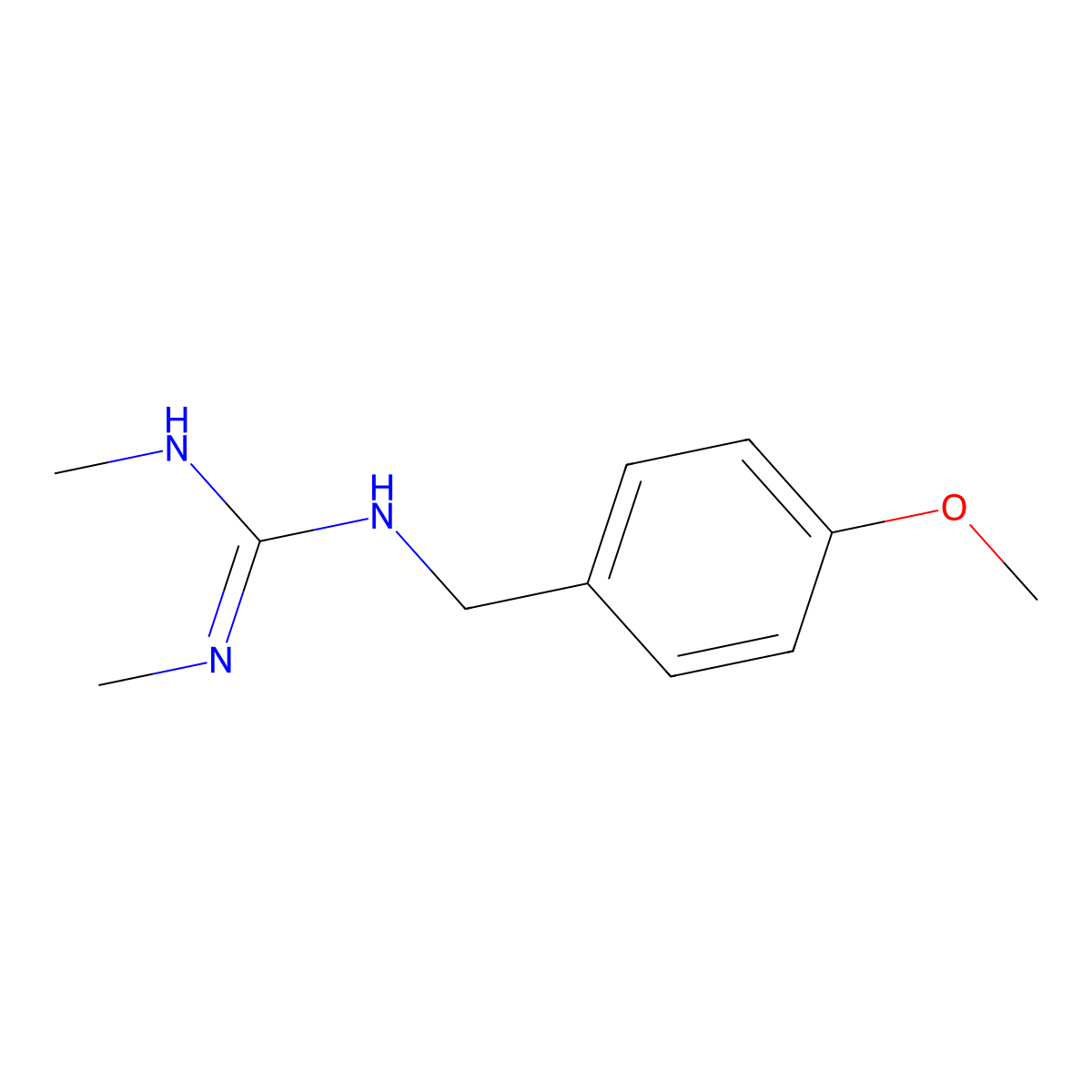N-((4-Methoxyphenyl)methyl)-N',N''-dimethylguanidine molecular structure, CAS 46464-11-3
