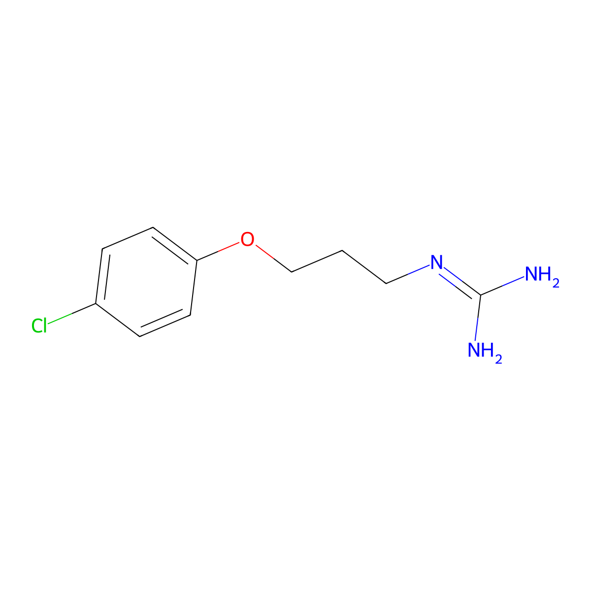 N-[3-(4-Chlorophenoxy)propyl]guanidine molecular structure, CAS 46464-79-3