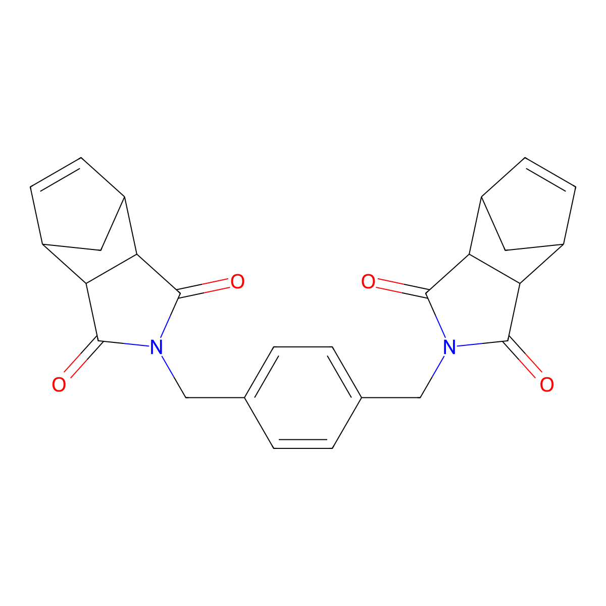 2,2'-(benzene-1,4-diyldimethanediyl)bis(3a,4,7,7a-tetrahydro-1H-4,7-methanoisoindole-1,3(2H)-dione) molecular structure, CAS 464876-51-5