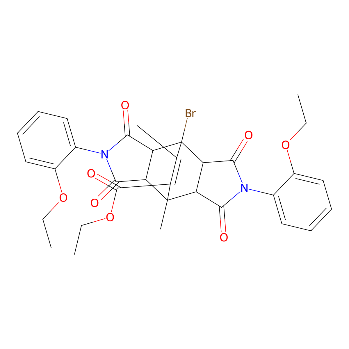 Ethyl 4-bromo-2,6-bis(2-ethoxyphenyl)-8,10-dimethyl-1,3,5,7-tetraoxododecahydro-4,8-ethenopyrrolo[3,4-f]isoindole-9-carboxylate molecular structure, CAS 464876-80-0