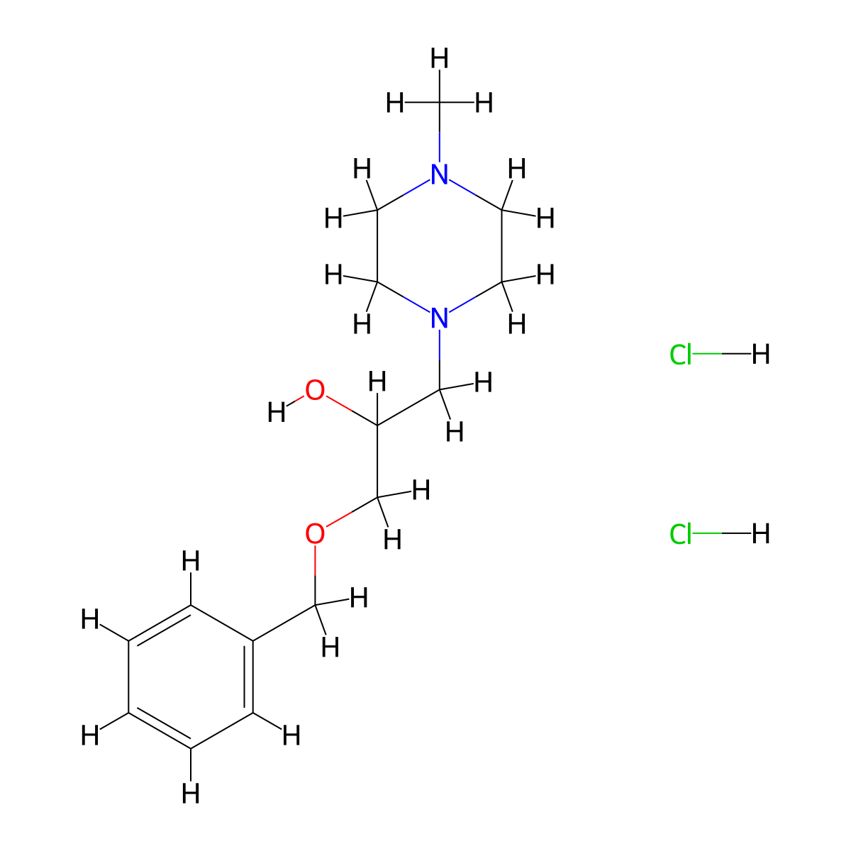 1-(Benzyloxy)-3-(4-methylpiperazin-1-yl)propan-2-ol dihydrochloride molecular structure, CAS 464877-23-4