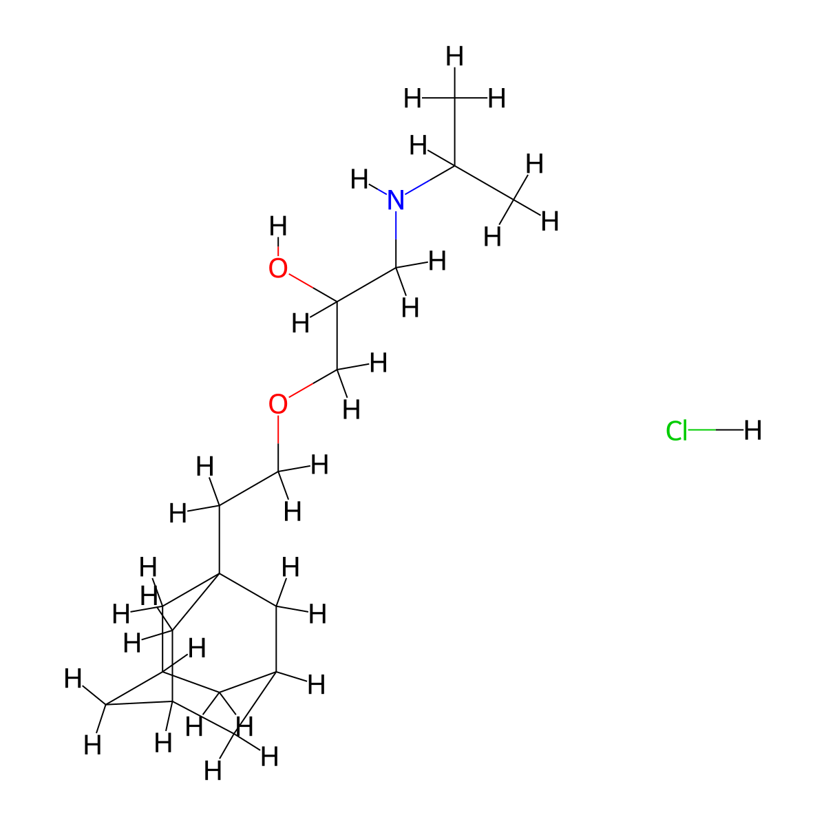 {3-[2-(Adamantan-1-yl)ethoxy]-2-hydroxypropyl}(propan-2-yl)amine hydrochloride molecular structure, CAS 464877-29-0