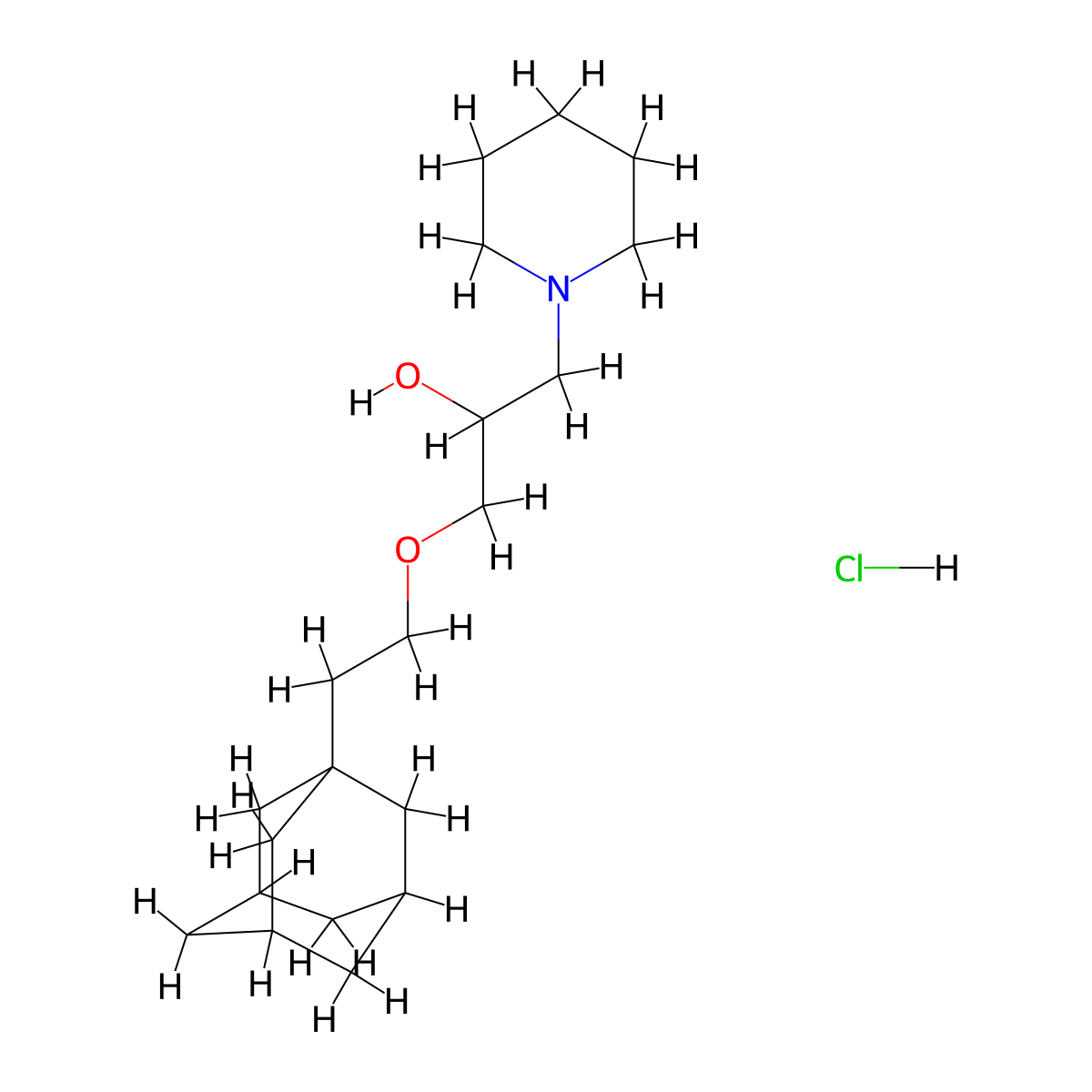 1-[2-(1-Adamantyl)ethoxy]-3-(1-piperidinyl)-2-propanol hydrochloride molecular structure, CAS 464877-31-4
