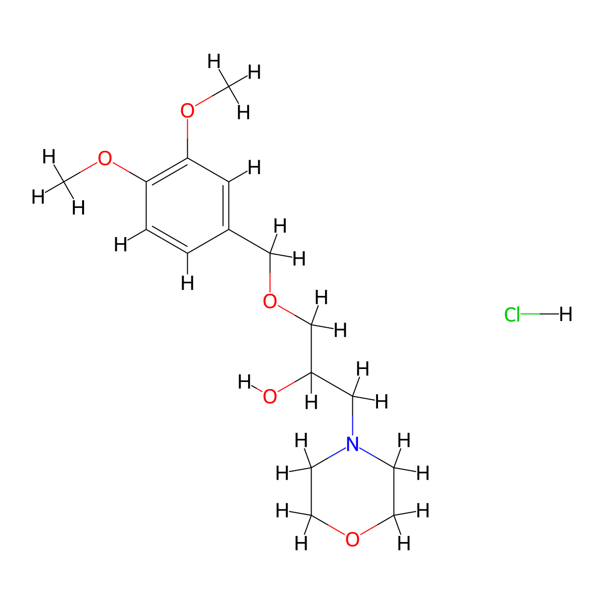 1-((3,4-Dimethoxybenzyl)oxy)-3-morpholinopropan-2-ol hydrochloride molecular structure, CAS 464877-33-6