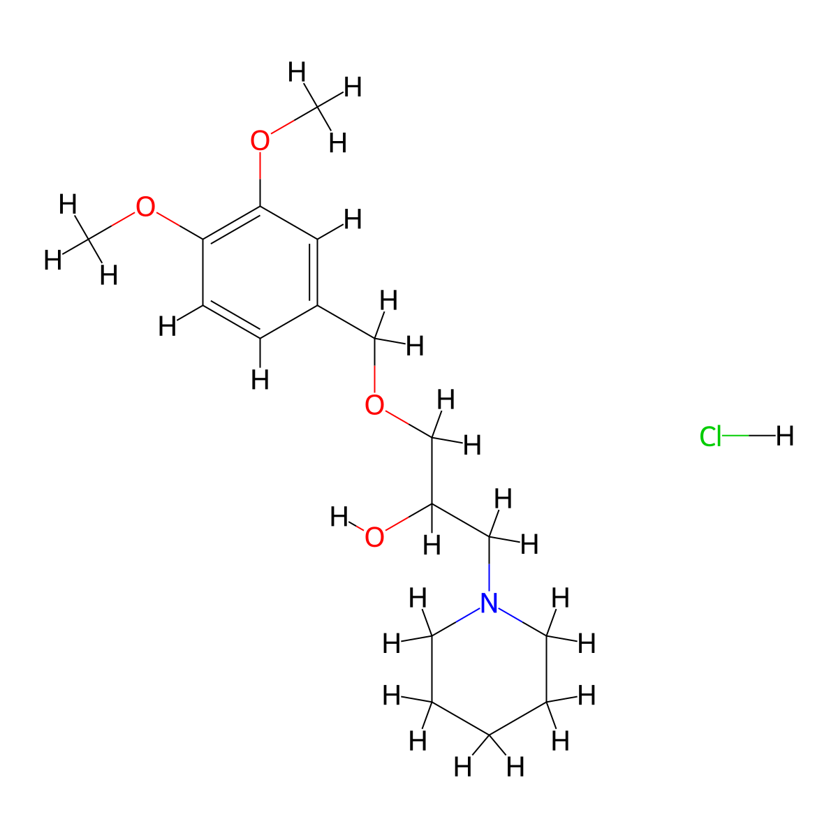 1-((3,4-Dimethoxybenzyl)oxy)-3-(piperidin-1-yl)propan-2-ol hydrochloride molecular structure, CAS 464877-34-7
