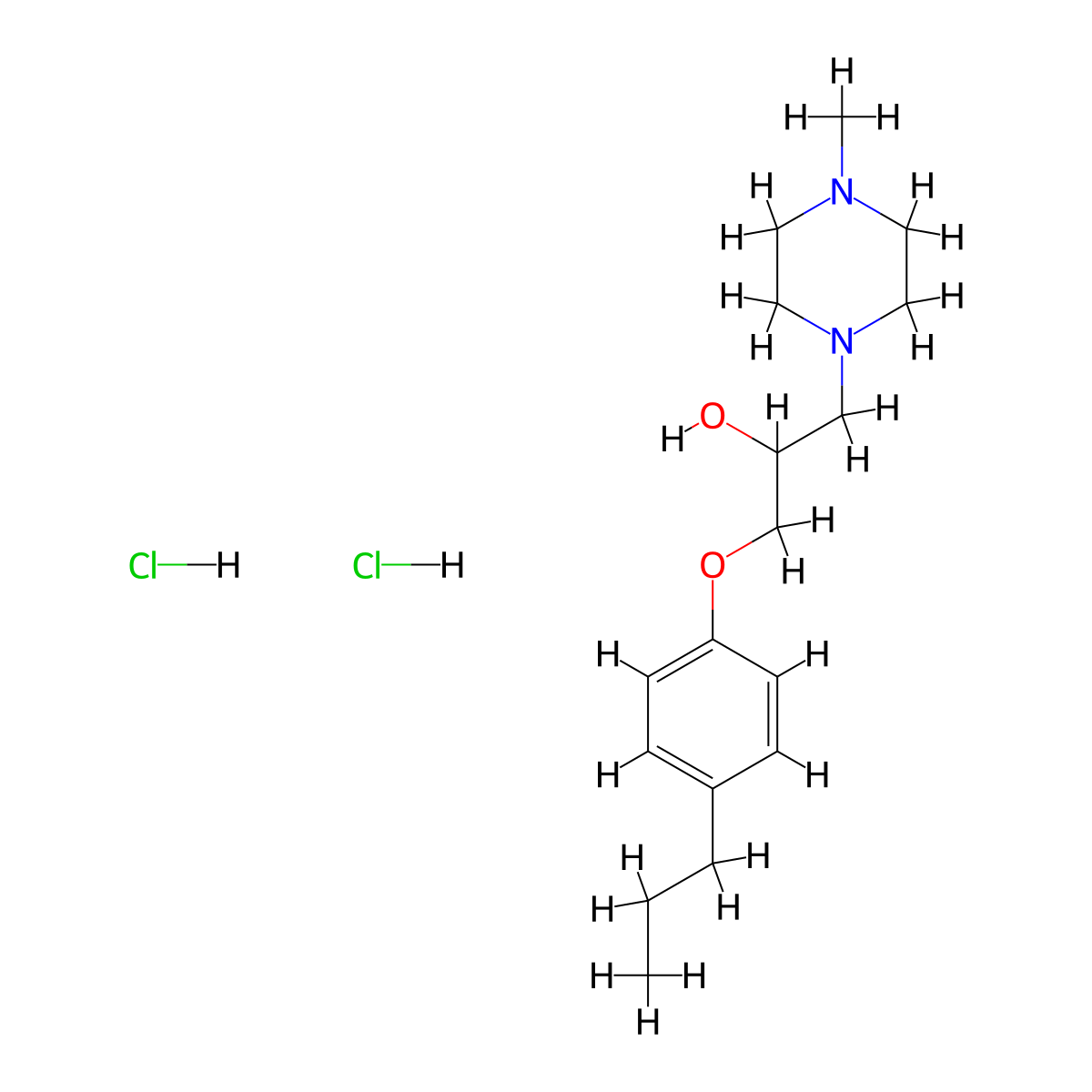 1-(4-methylpiperazin-1-yl)-3-(4-propylphenoxy)propan-2-ol Dihydrochloride molecular structure, CAS 464877-39-2