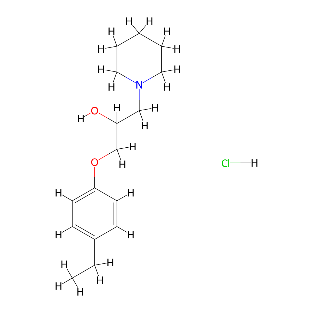 1-(4-Ethylphenoxy)-3-(piperidin-1-yl)propan-2-ol hydrochloride molecular structure, CAS 464877-42-7