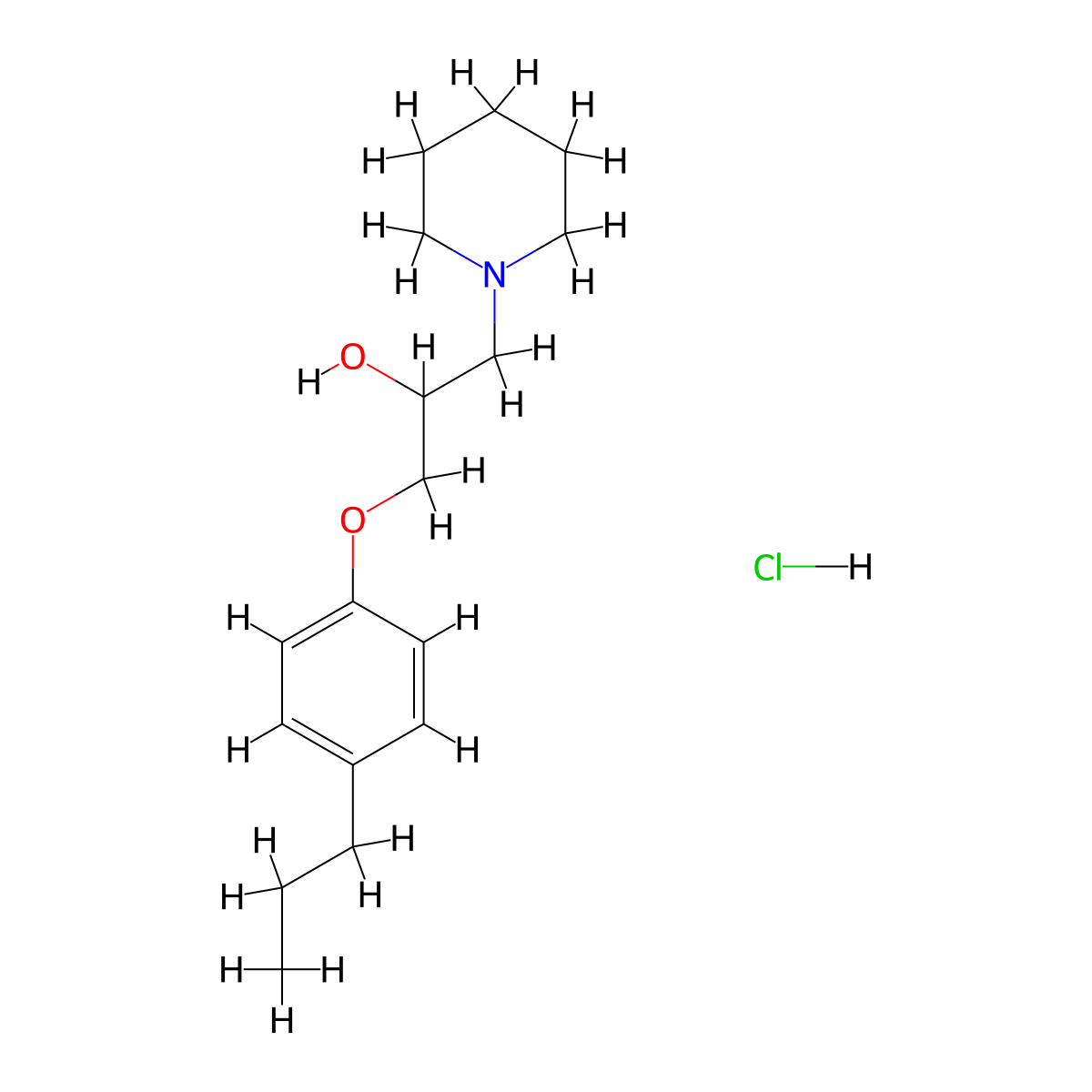 1-(Piperidin-1-yl)-3-(4-propylphenoxy)propan-2-ol hydrochloride molecular structure, CAS 464877-43-8
