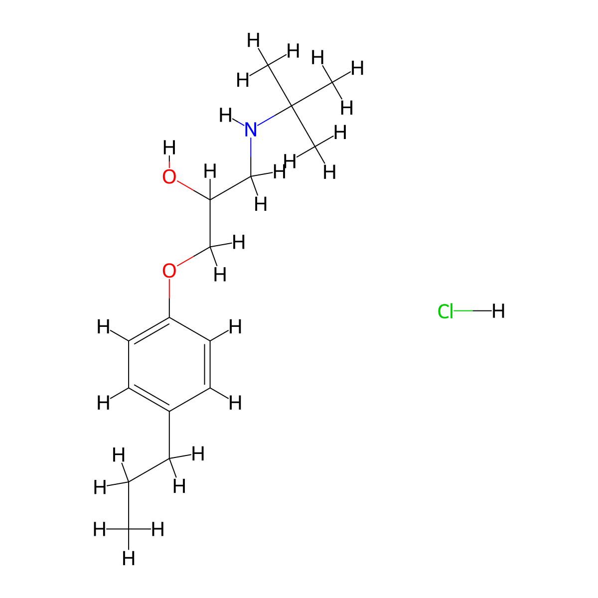 1-(Tert-butylamino)-3-(4-propylphenoxy)propan-2-ol hydrochloride molecular structure, CAS 464877-46-1