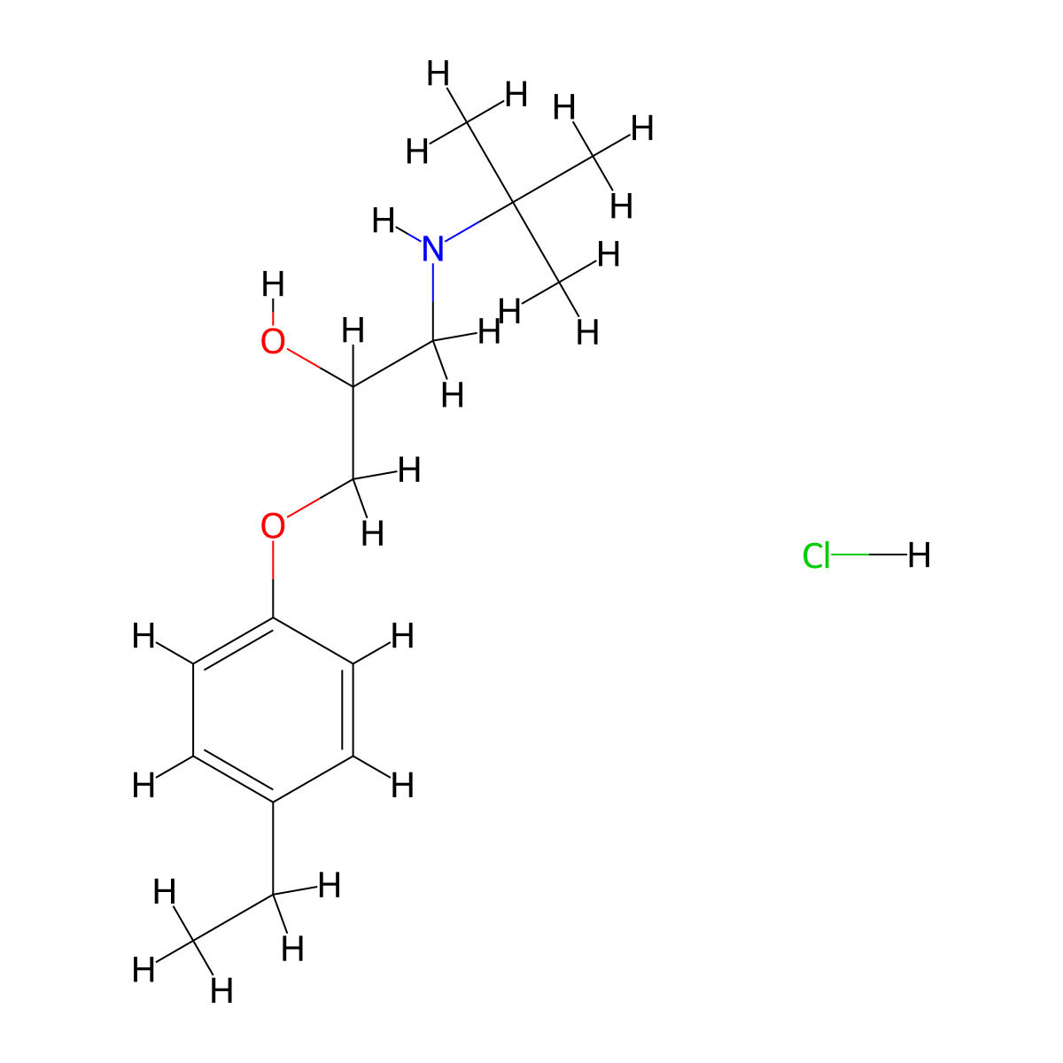 1-(Tert-butylamino)-3-(4-ethylphenoxy)propan-2-ol hydrochloride molecular structure, CAS 464877-47-2