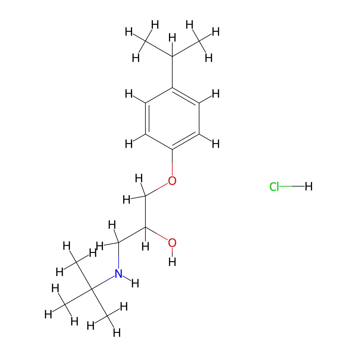 1-(Tert-butylamino)-3-(4-isopropylphenoxy)propan-2-ol hydrochloride molecular structure, CAS 464877-49-4
