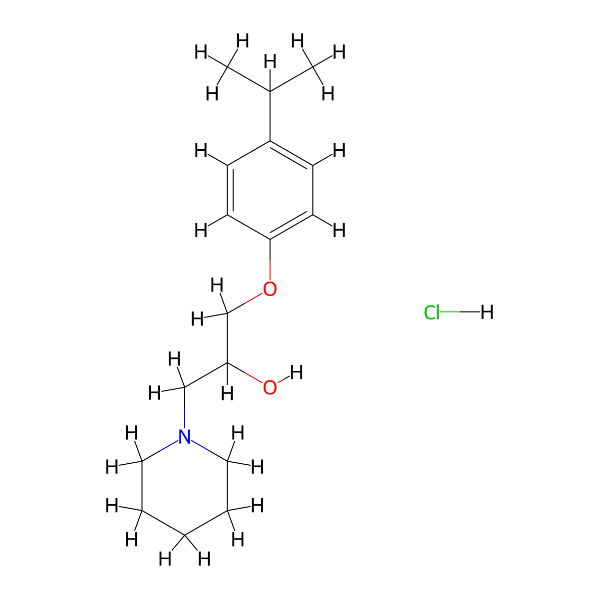 1-(4-Isopropylphenoxy)-3-(piperidin-1-yl)propan-2-ol hydrochloride molecular structure, CAS 464877-50-7