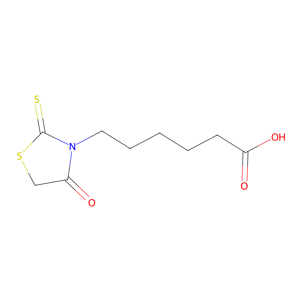 3-Thiazolidinehexanoic acid, 4-oxo-2-thioxo- molecular structure, CAS 4649-06-3