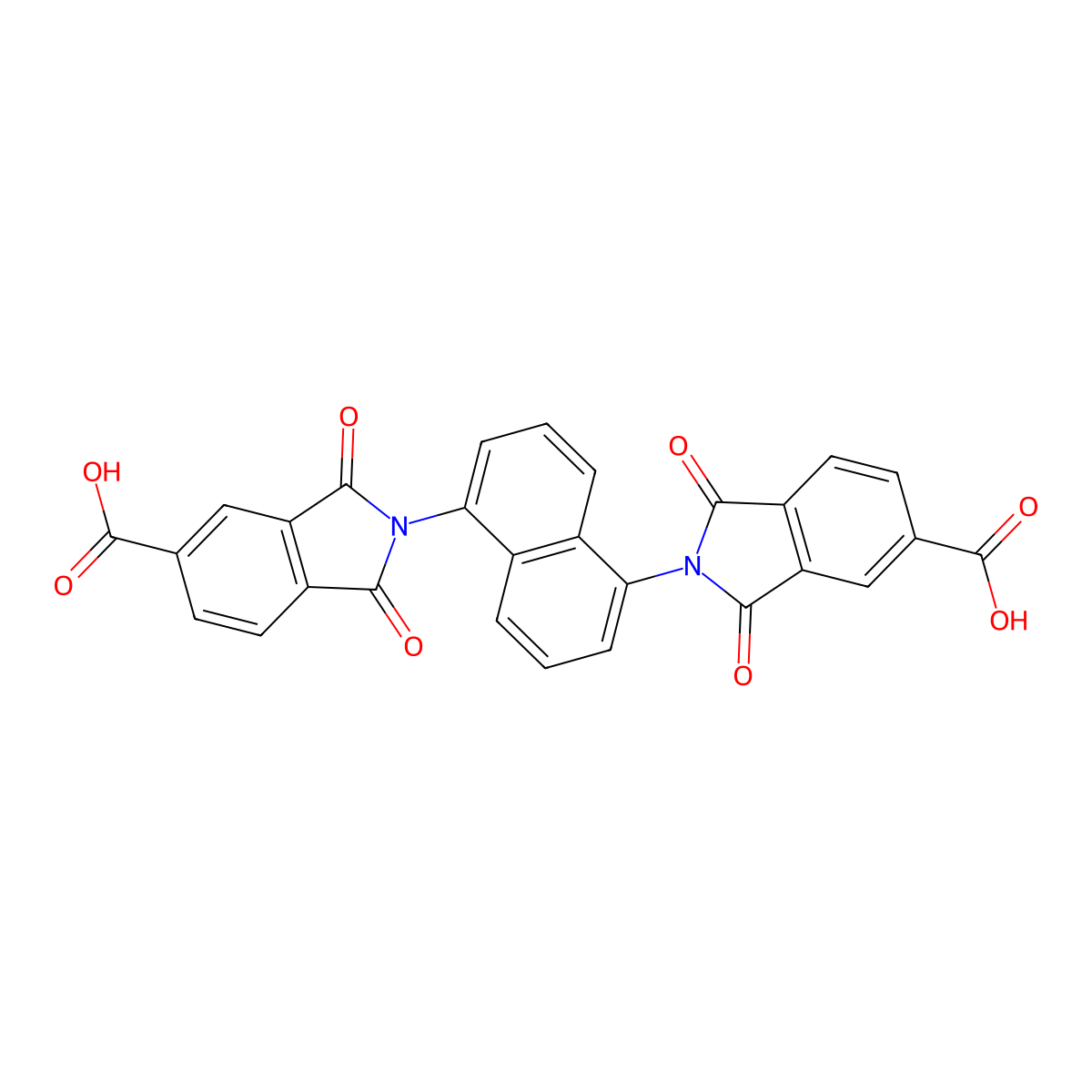 2,2'-(Naphthalene-1,5-diyl)bis(1,3-dioxoisoindoline-5-carboxylic acid) molecular structure, CAS 4649-31-4