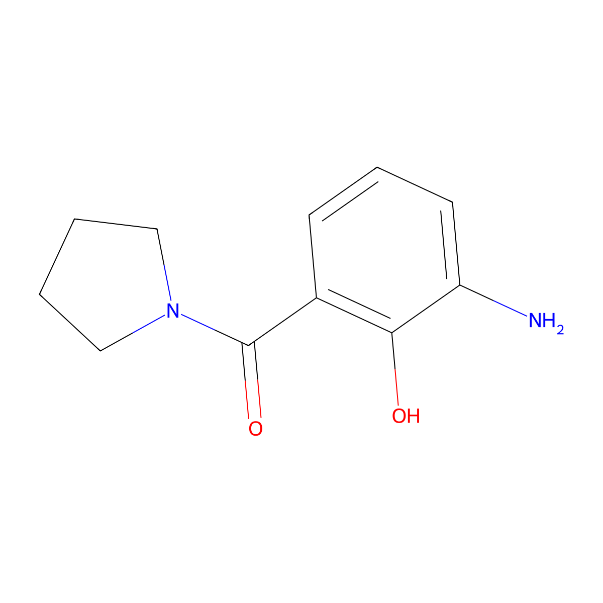 (3-Amino-2-hydroxyphenyl)(pyrrolidin-1-yl)methanone molecular structure, CAS 464912-88-7