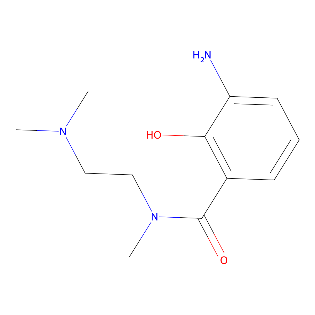 3-Amino-N-(2-(dimethylamino)ethyl)-2-hydroxy-N-methylbenzamide molecular structure, CAS 464913-13-1