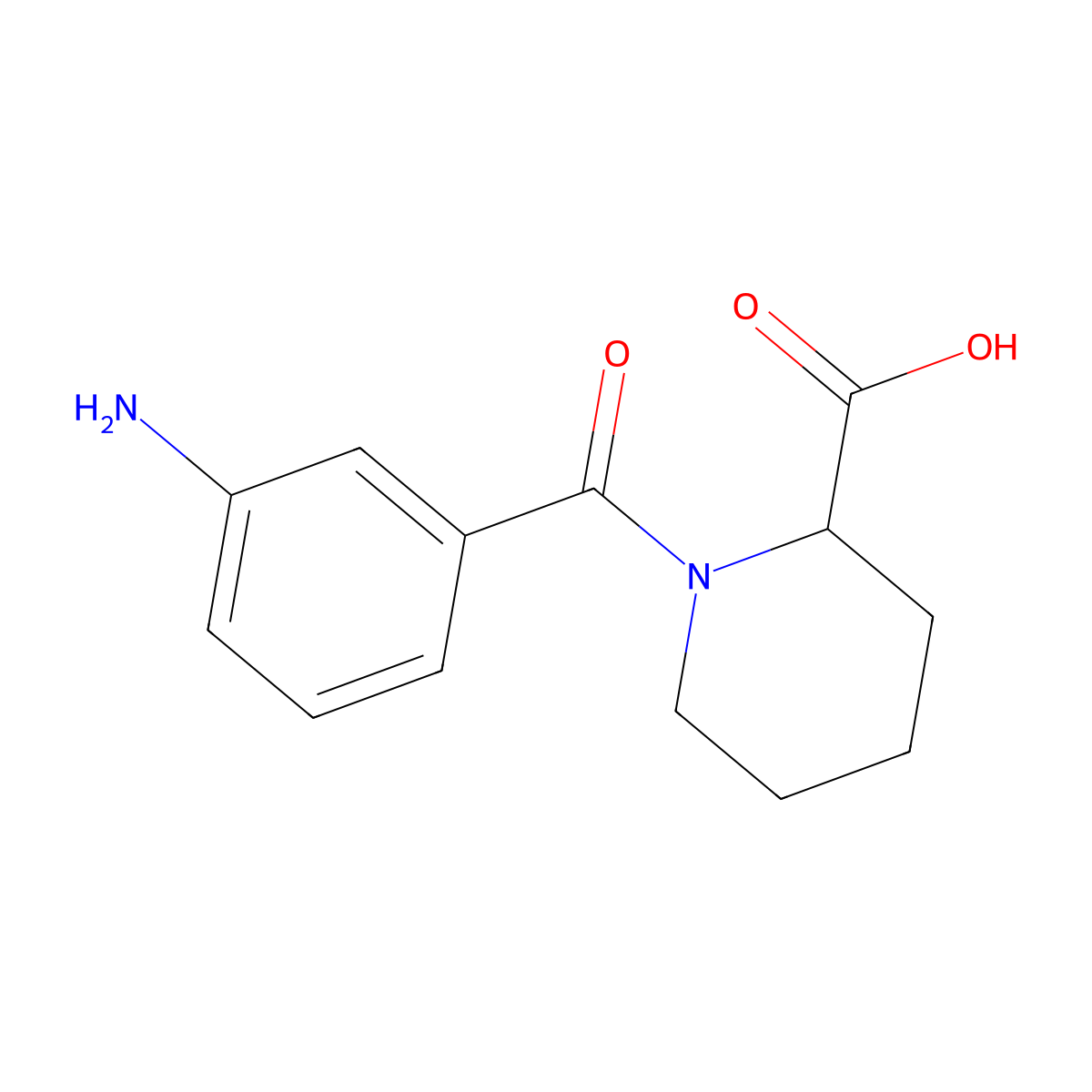 1-(3-Aminobenzoyl)piperidine-2-carboxylic acid molecular structure, CAS 464913-65-3