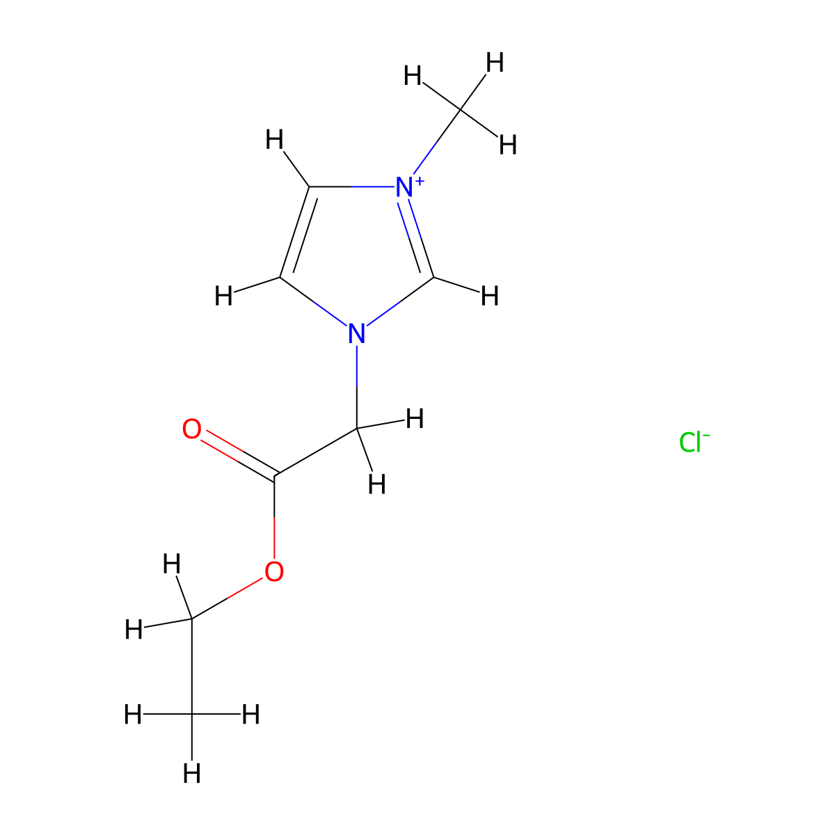 1-Ethyl ester methyl-3-methylimidazolium chloride molecular structure, CAS 464916-25-4