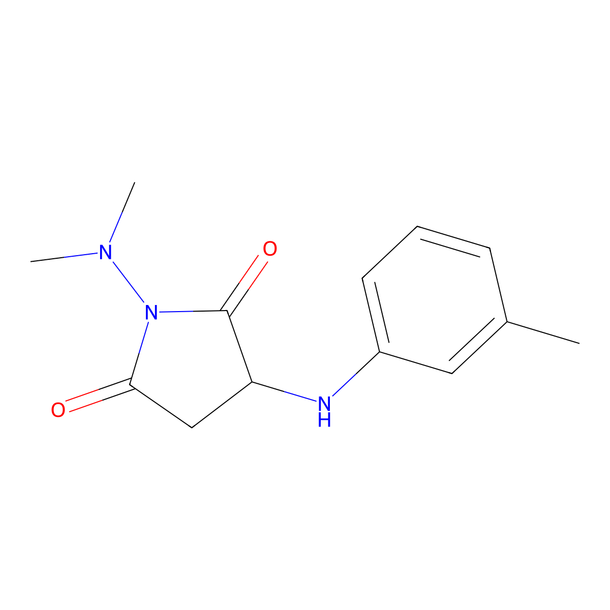 1-(Dimethylamino)-3-(3-methylanilino)pyrrolidine-2,5-dione molecular structure, CAS 464920-37-4