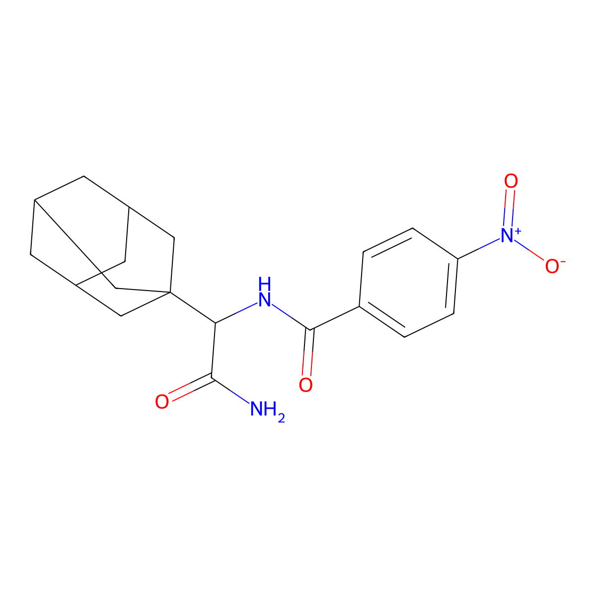 N-[1-(1-adamantyl)-2-amino-2-oxoethyl]-4-nitrobenzamide molecular structure, CAS 464920-58-9