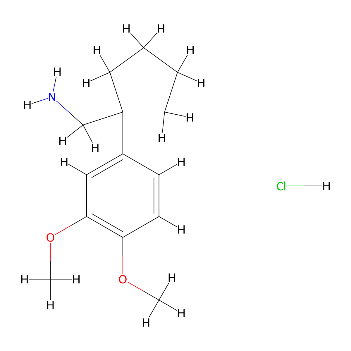 [1-(3,4-dimethoxyphenyl)cyclopentyl]methanamine Hydrochloride molecular structure, CAS 464921-28-6
