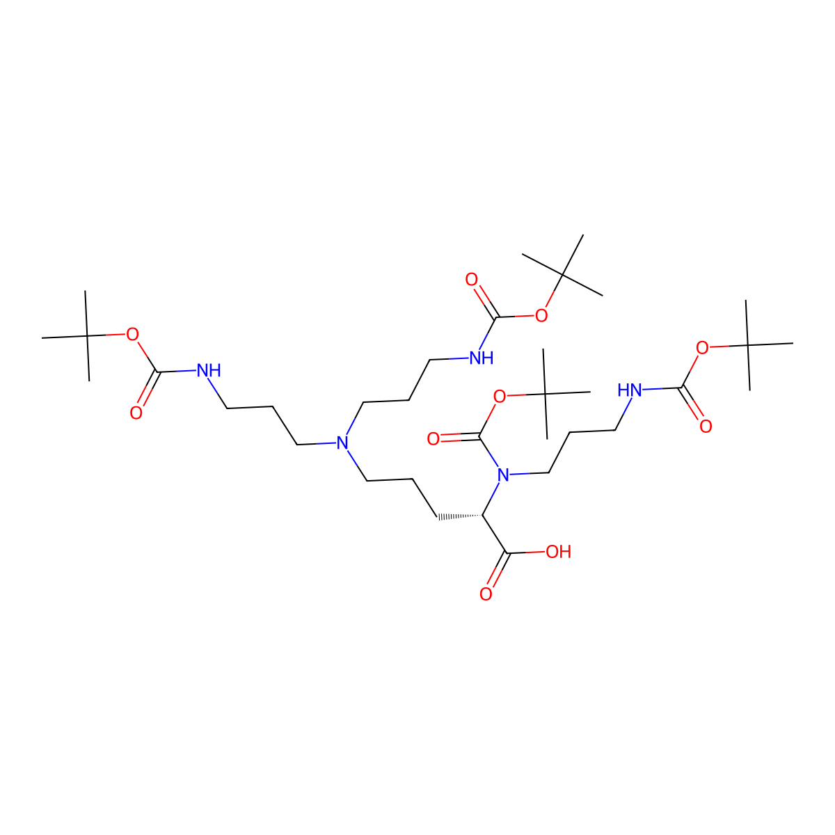 Nalpha-Boc-Nalpha,delta,delta-tris(3-Boc-aminopropyl)-L-ornithine molecular structure, CAS 464926-00-9