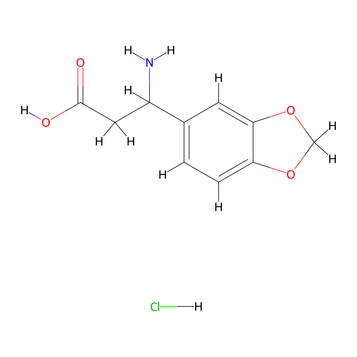 3-Amino-3-benzo[1,3]dioxol-5-yl-propionic acid hydrochloride molecular structure, CAS 464932-74-9