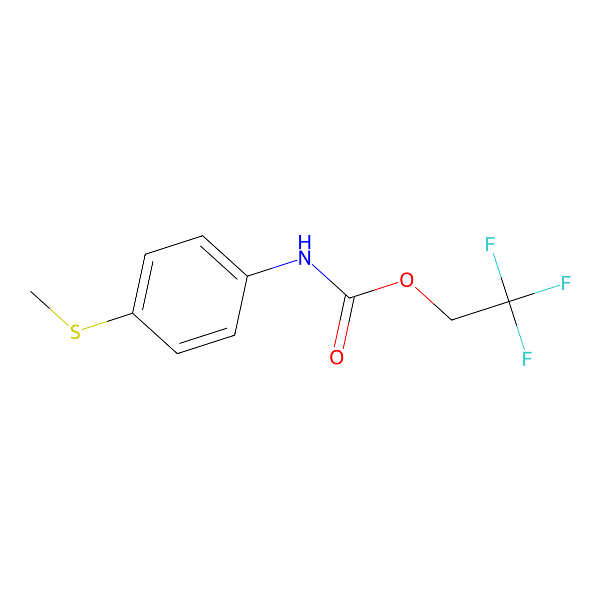 2,2,2-trifluoroethyl N-[4-(methylsulfanyl)phenyl]carbamate molecular structure, CAS 464935-24-8