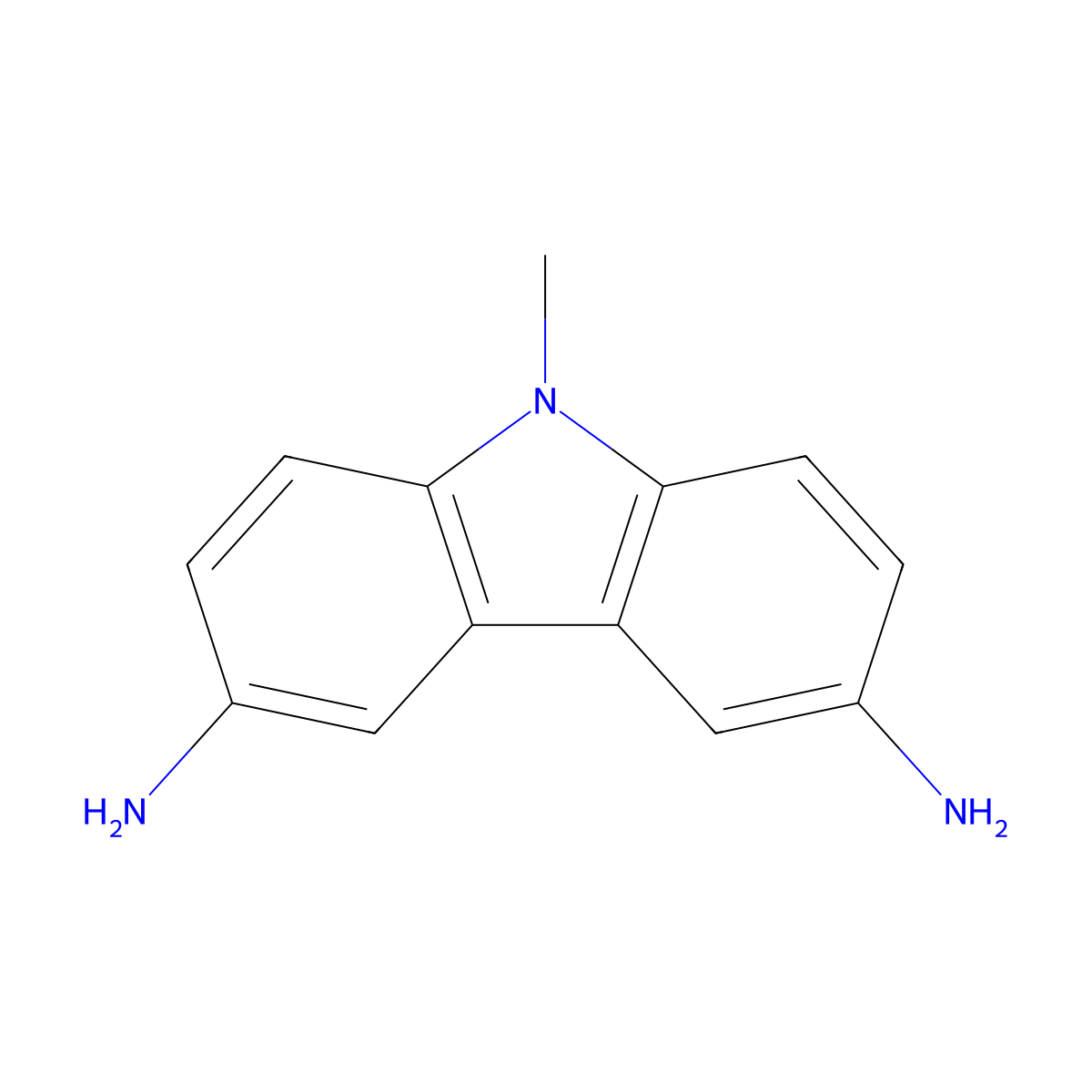 9-Methyl-9H-carbazole-3,6-diamine molecular structure, CAS 46498-17-3