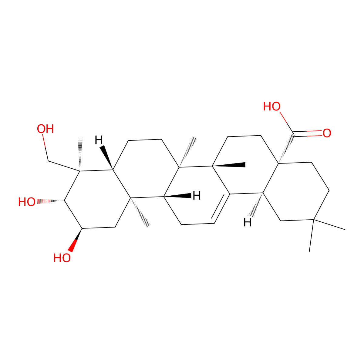 Arjunolic Acid molecular structure, CAS 465-00-9