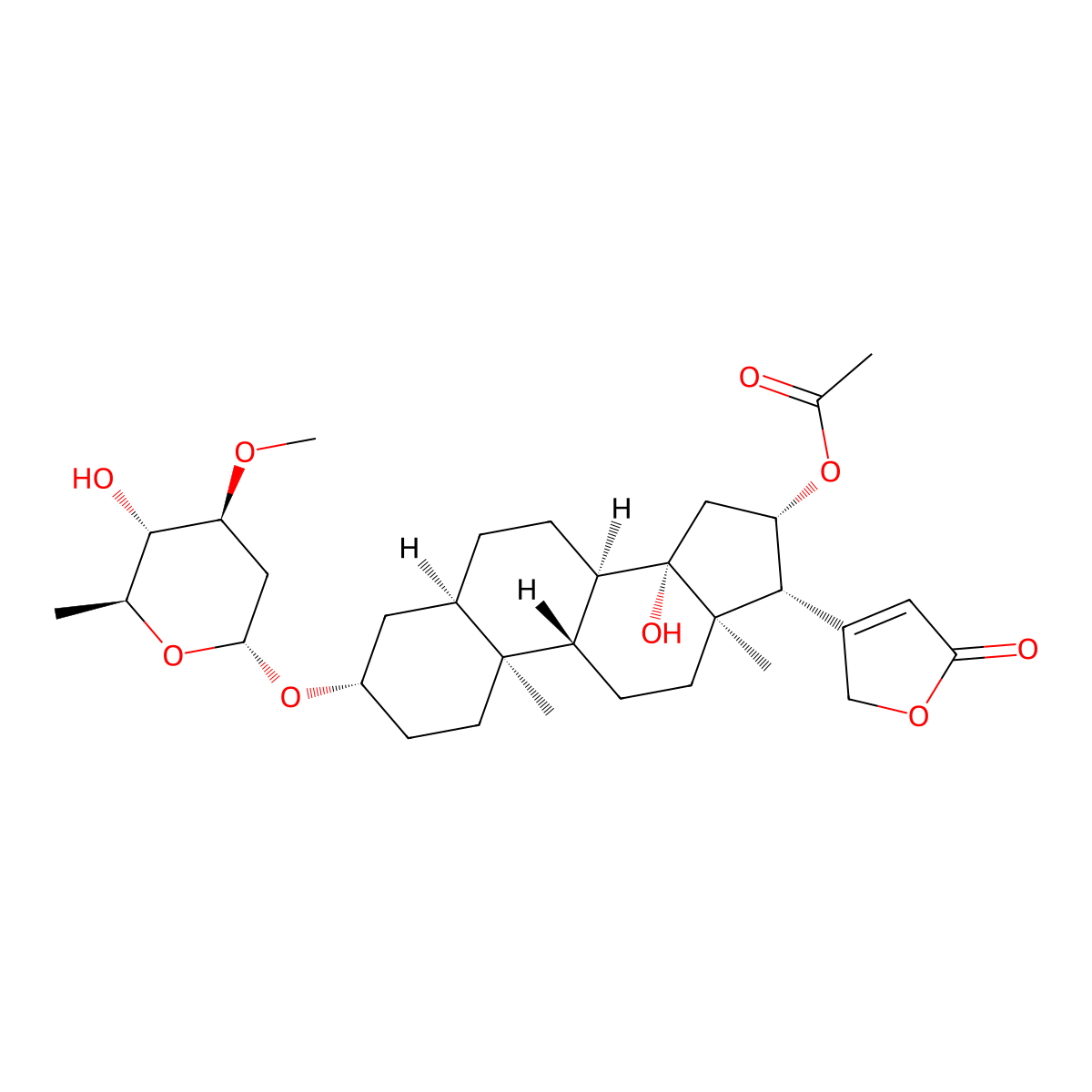 Oleandrin molecular structure, CAS 465-16-7