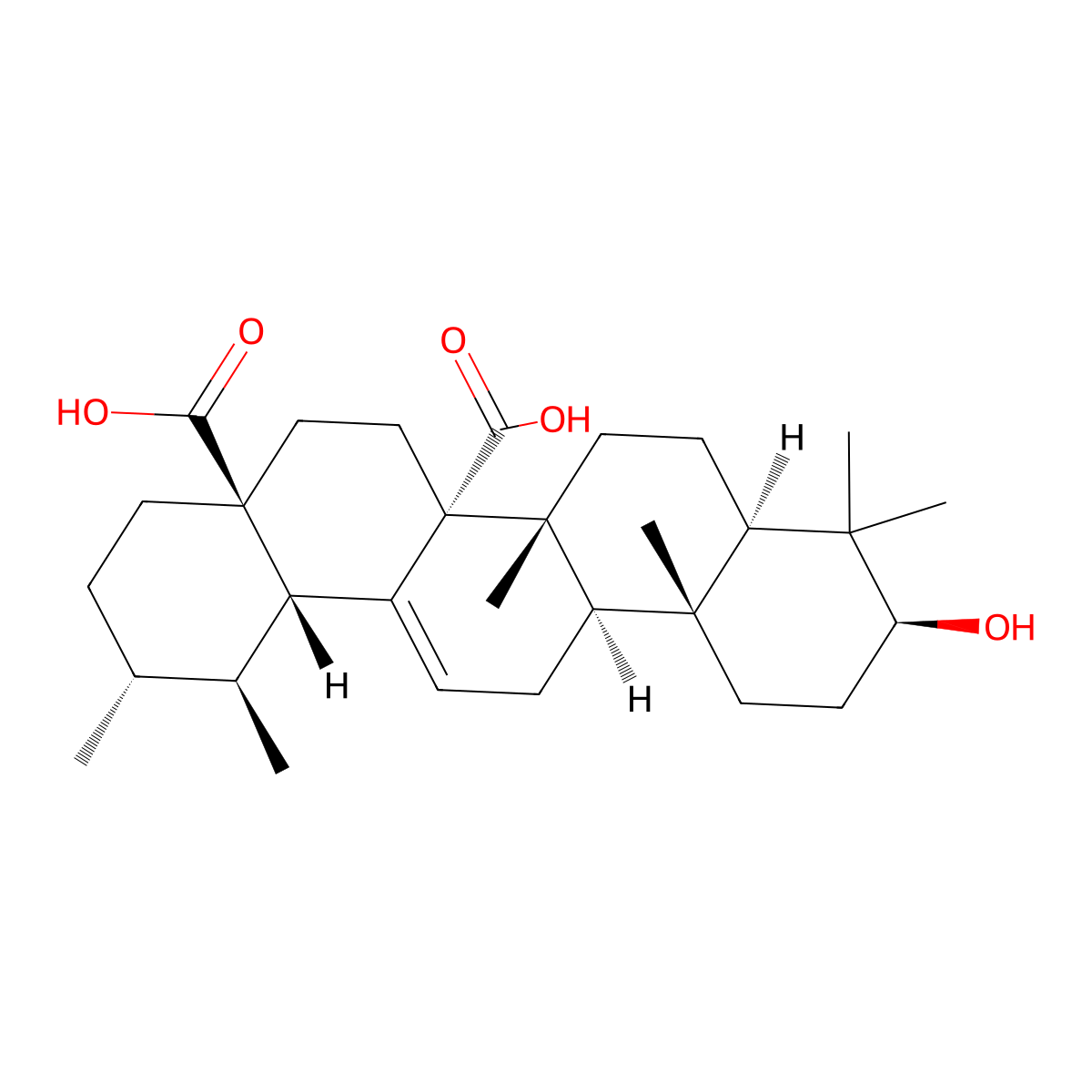 Quinovic acid molecular structure, CAS 465-74-7