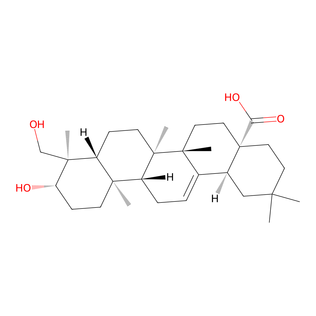 Hederagenin molecular structure, CAS 465-99-6