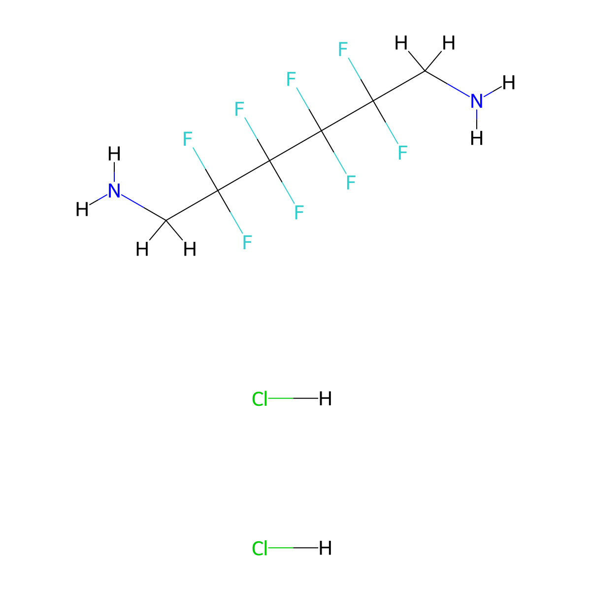 2,2,3,3,4,4,5,5-Octafluorohexane-1,6-diamine dihydrochloride molecular structure, CAS 4650-53-7
