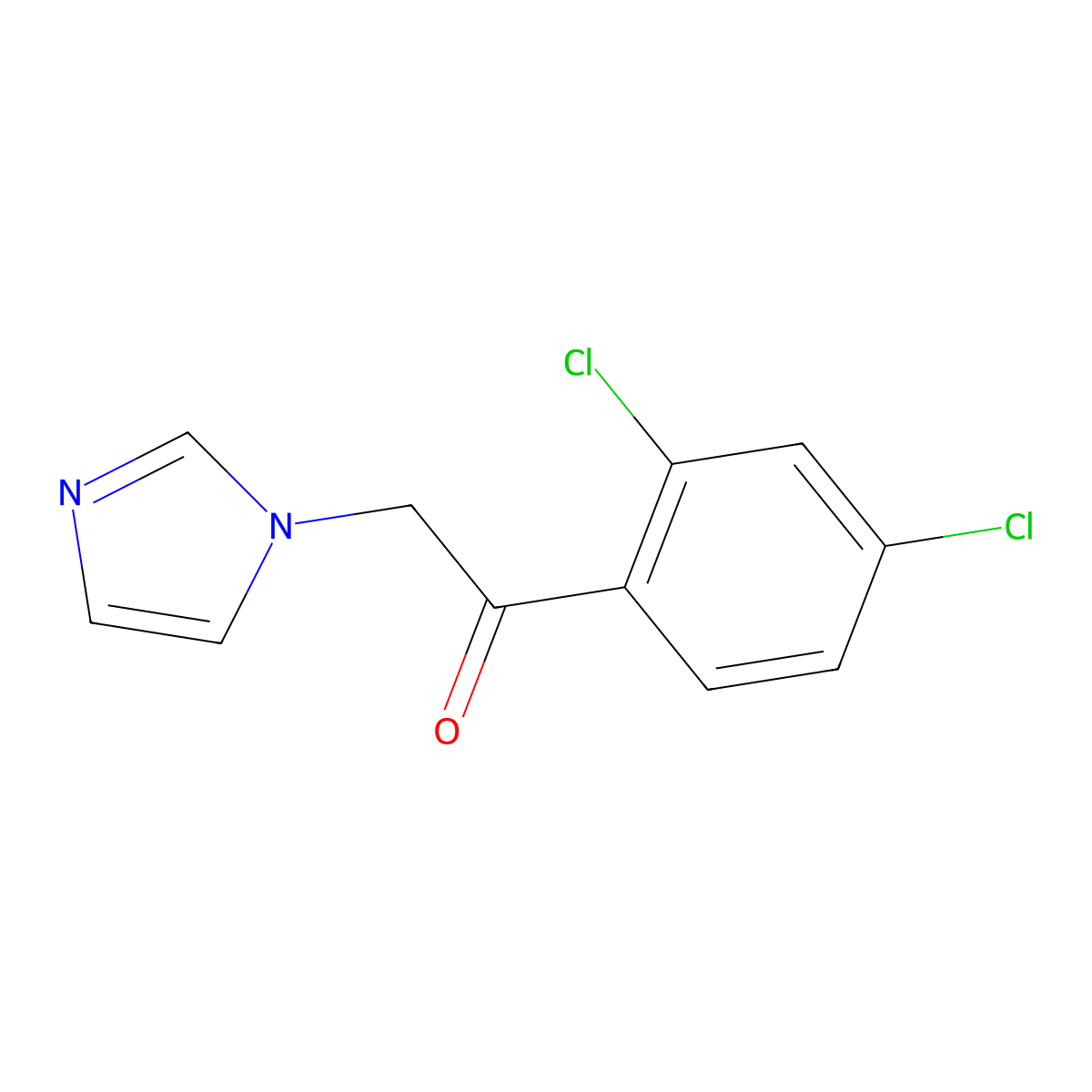 1-(2,4-dichlorophenyl)-2-(1H-imidazol-1-yl)ethan-1-one molecular structure, CAS 46503-52-0