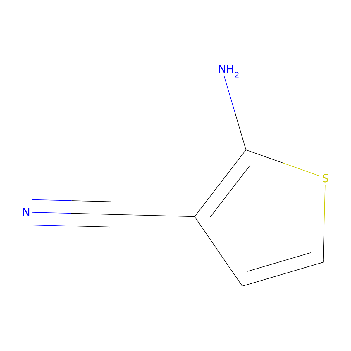2-Aminothiophene-3-carbonitrile molecular structure, CAS 4651-82-5