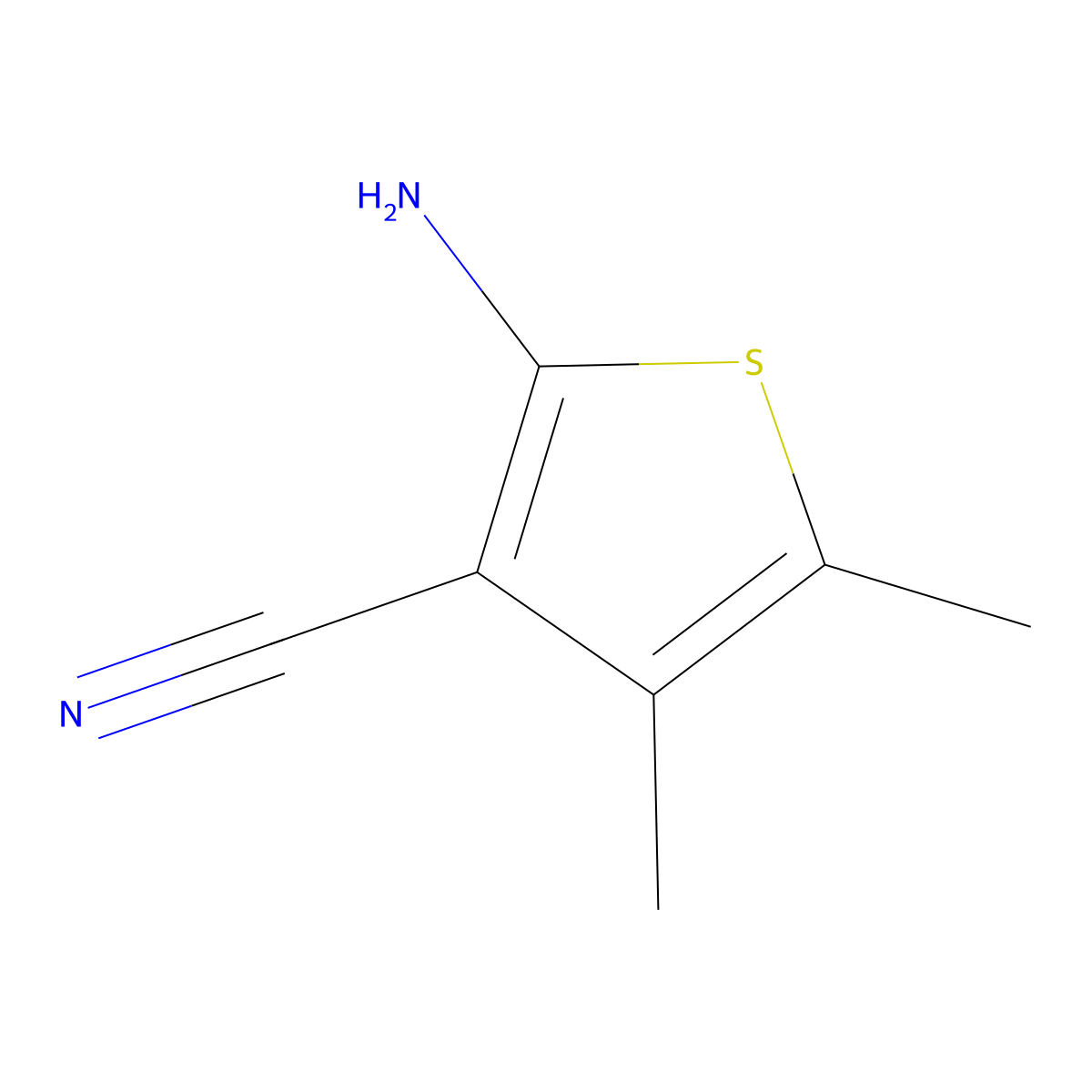 2-Amino-4,5-dimethyl-thiophene-3-carbonitrile molecular structure, CAS 4651-94-9