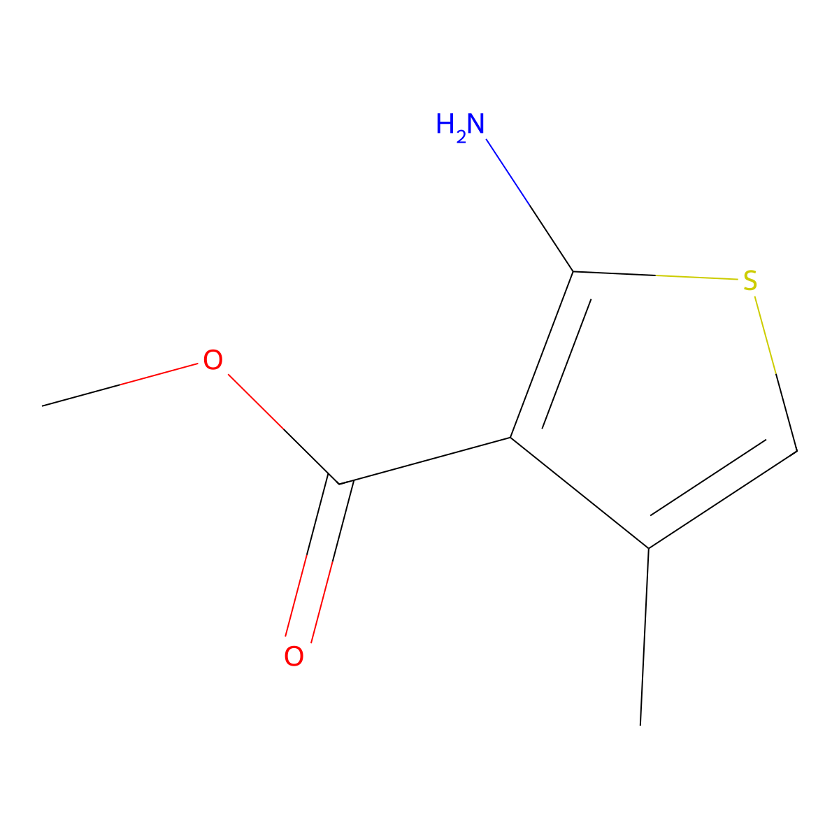 Methyl 2-amino-4-methylthiophene-3-carboxylate molecular structure, CAS 4651-98-3