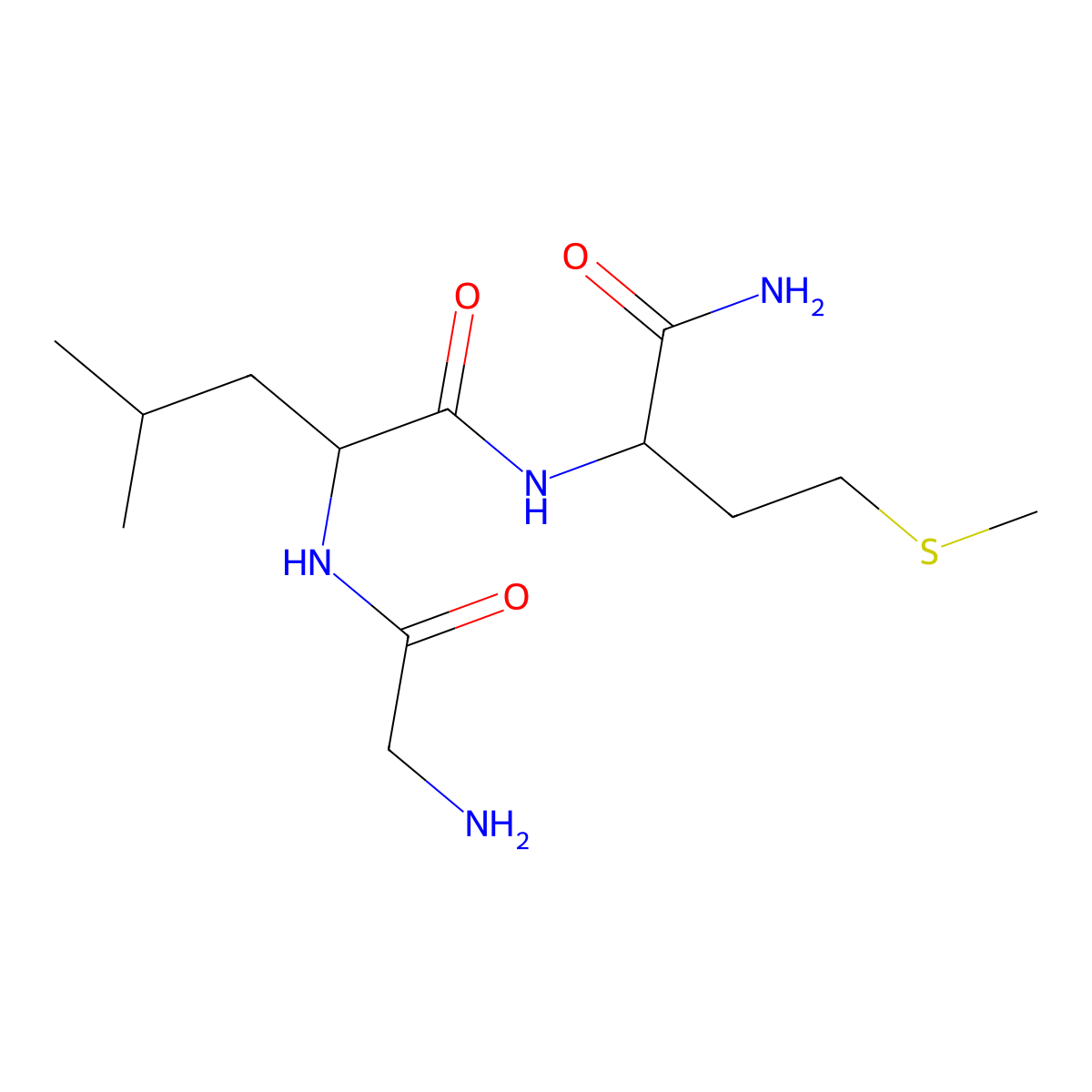 Gly-L-Leu-L-Met-NH2 molecular structure, CAS 4652-64-6